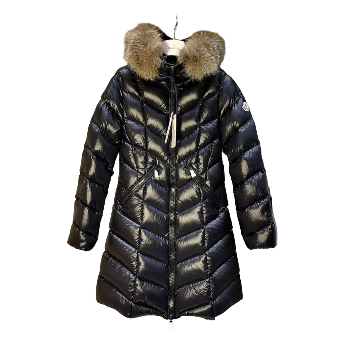 Moncler Fulmarus Chevron-Quilted Hooded Down Coat - Black