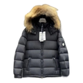 Moncler Fur-Trim Hooded Short Down Puffer Jacket - Black