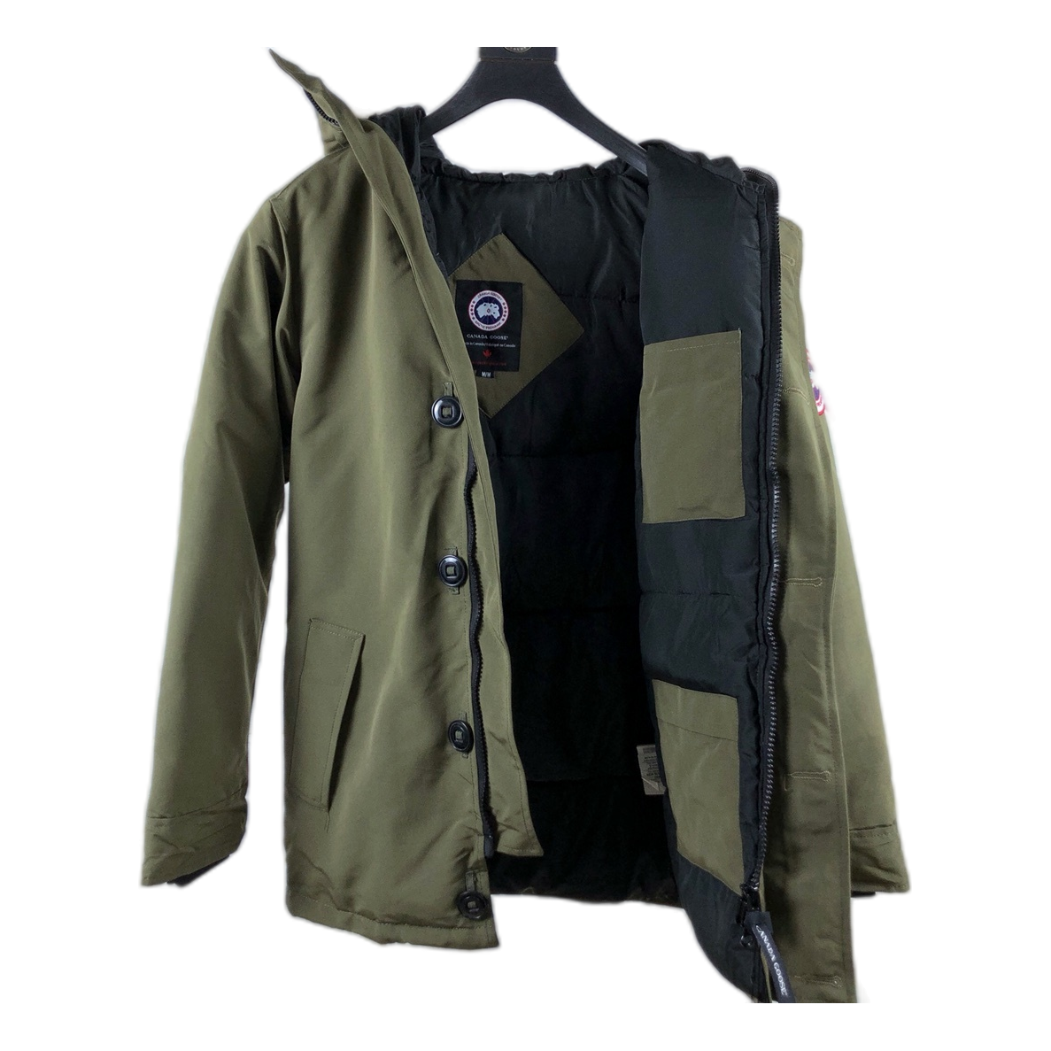 Canada Goose Chateau Down Parka with Fur-Trim Hood in Military Green