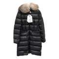 Moncler Four-Pocket Fur-Trim Hooded Long Down Coat - Black