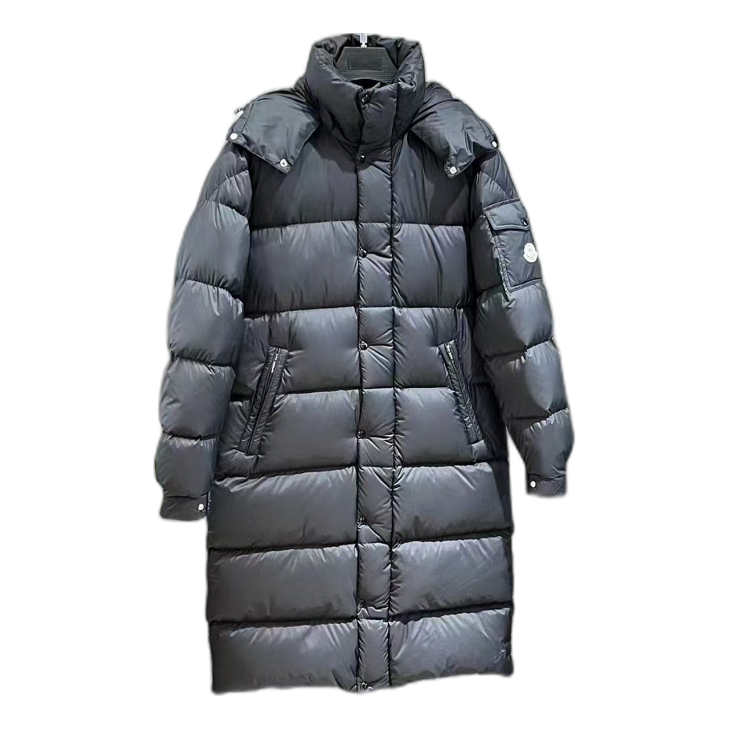 Moncler Hanoverian Hooded Long Down Puffer Coat - Black