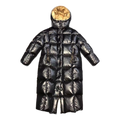 Moncler Gold-Lined Glossy Long Down Puffer Coat - Black