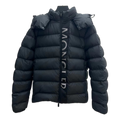 Moncler Vertical-Logo Snap-Front Down Puffer Jacket - Black