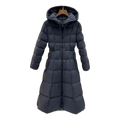 Moncler Fitted Long Down Puffer Coat with Drawstring Hood in Black