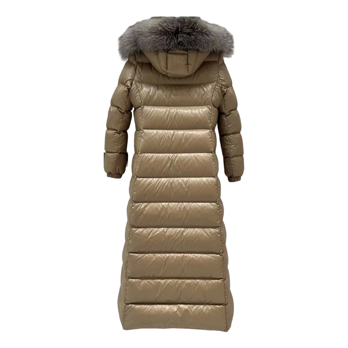 Moncler Hudson Fur-Trim Long Down Puffer Coat