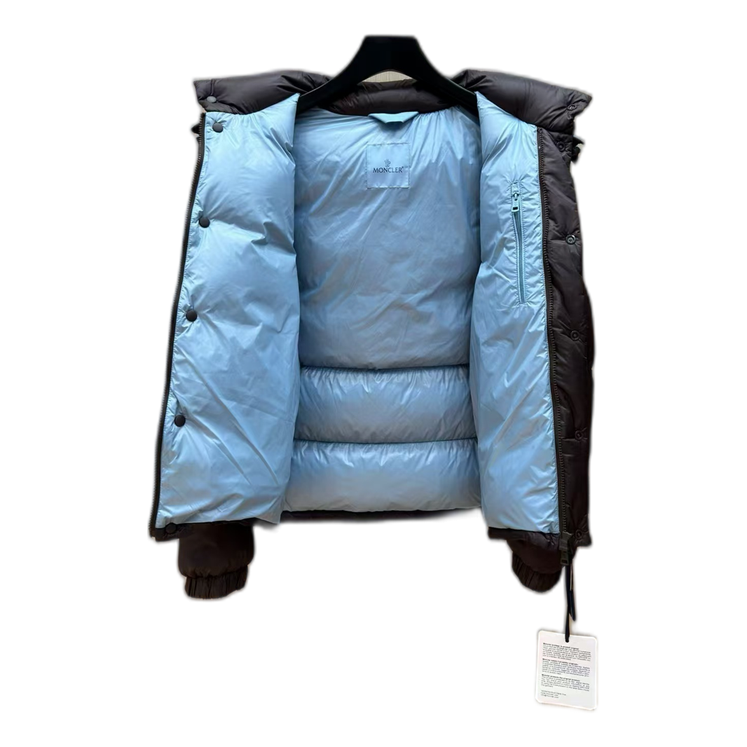 Moncler Oversized Chest-Badge Hooded Down Puffer Jacket