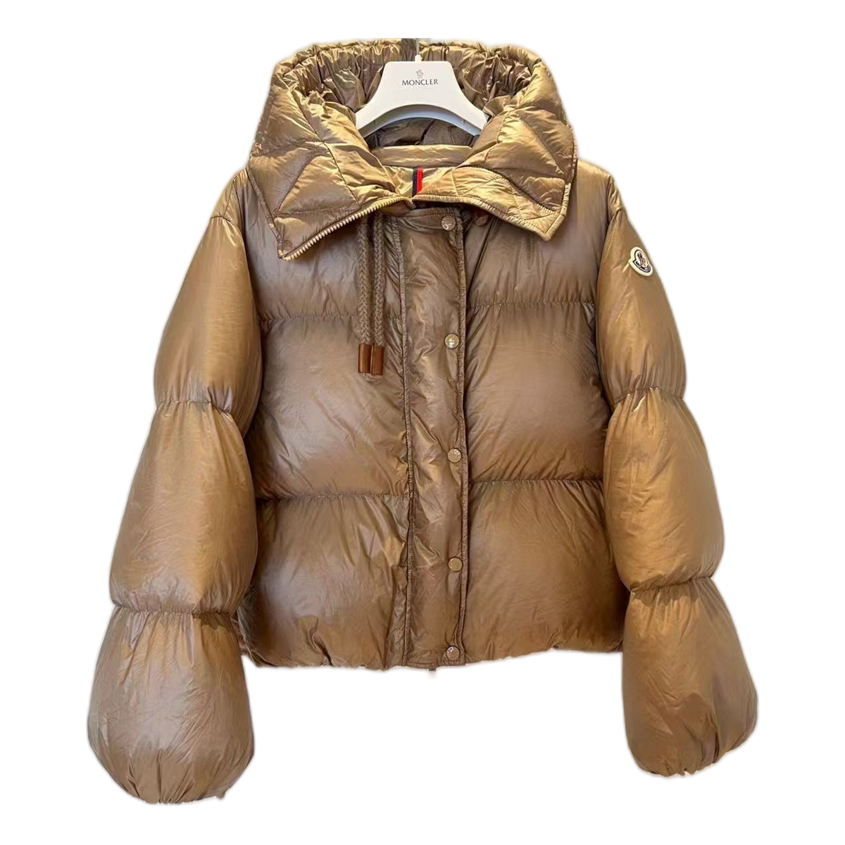 Moncler Borey Hooded Down Puffer Jacket in Bronze