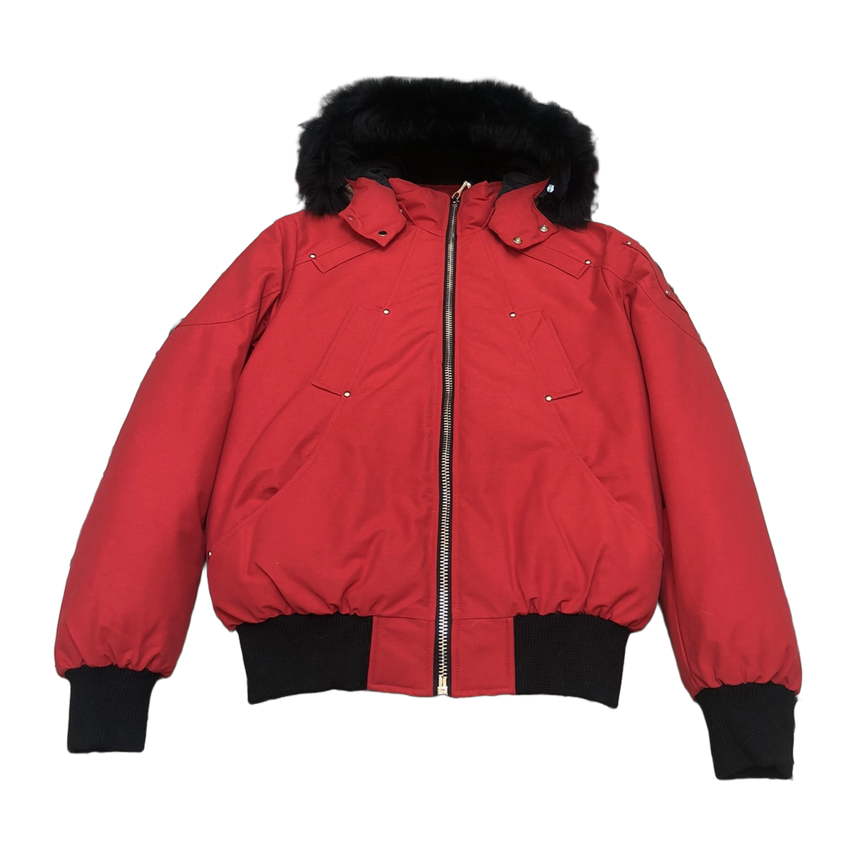 Moose Knuckles Men's Original Ballistic Shearling-Trim Down Bomber - Black