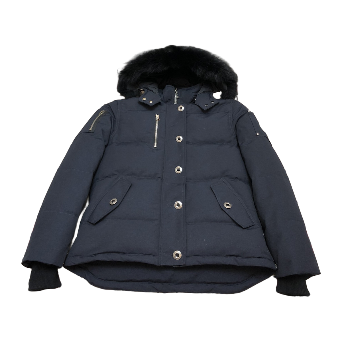 Moose Knuckles Women's Original Shearling-Trim 3Q Down Jacket - Navy
