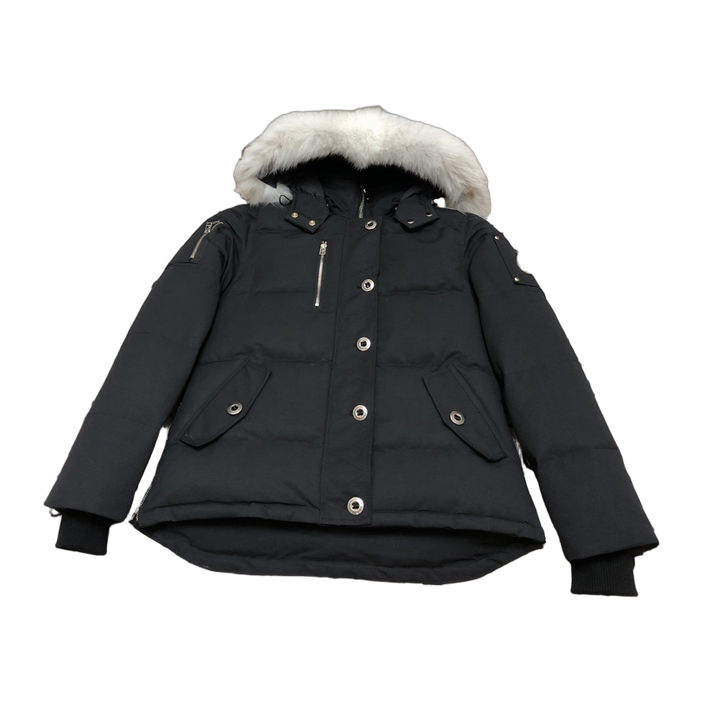 Moose Knuckles Women's Original Shearling-Trim 3Q Down Jacket - Navy