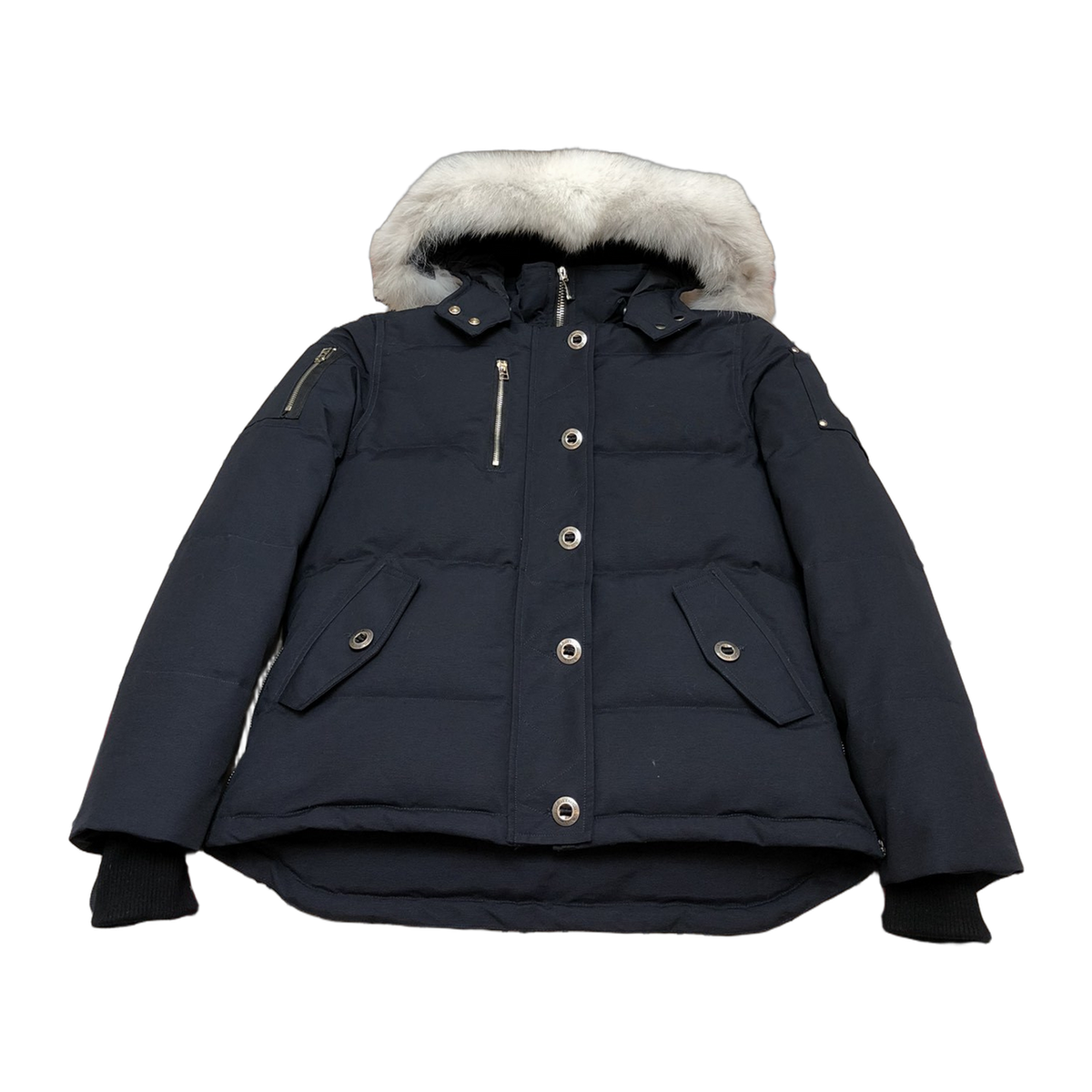 Moose Knuckles Women's Original Shearling-Trim 3Q Down Jacket - Navy