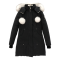 Moose Knuckles Stirling Down Parka with White Fur Trim and Pom-Pom