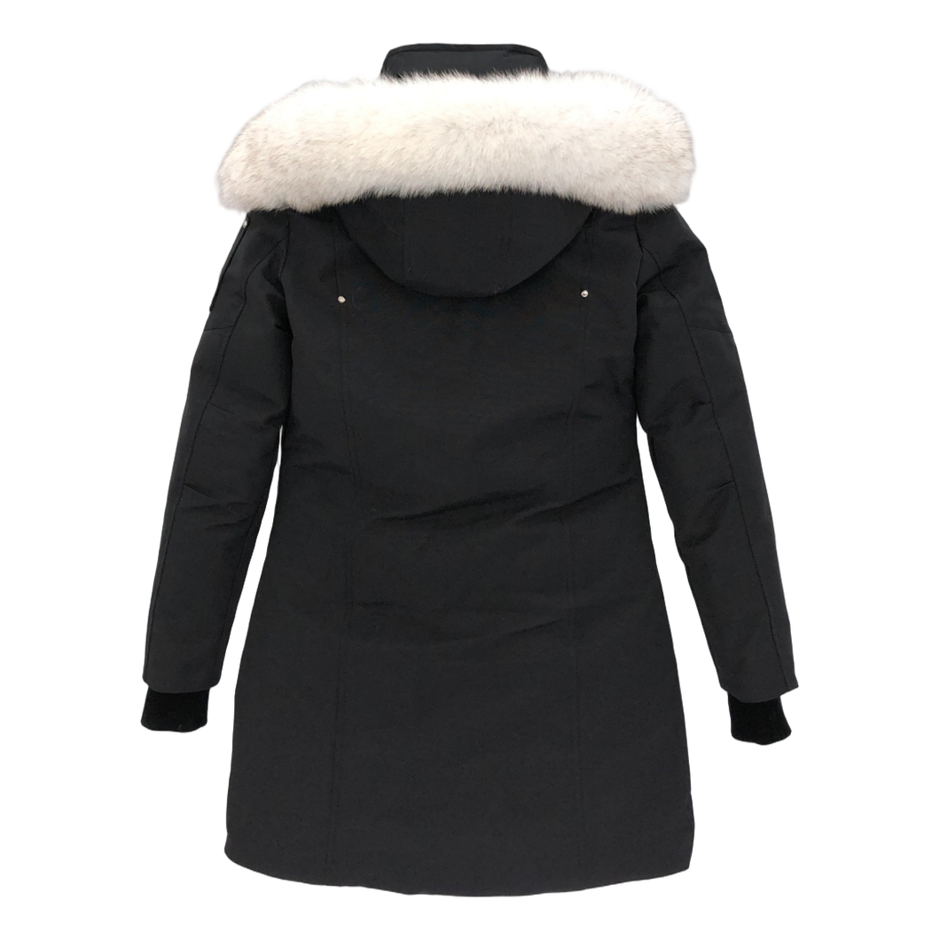 Moose Knuckles Stirling Down Parka with White Fur Trim and Pom-Pom