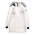 Moose Knuckles Stirling Hooded Down Parka with White Fur Trim