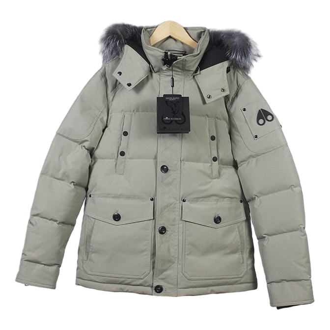 Moose Knuckles Four-Pocket Fur-Trim Hooded Quilted Down Jacket