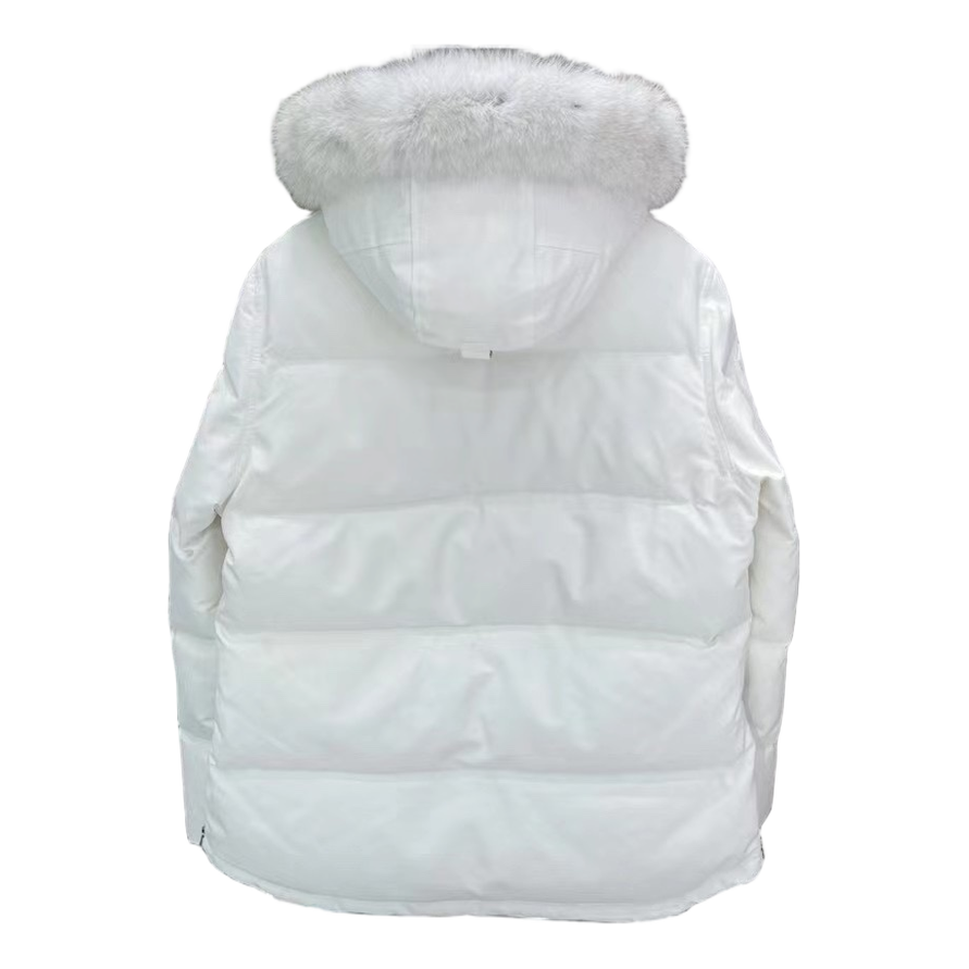 Moose Knuckles Fur-Trim Hooded Down Jacket with Zip Chest Pocket
