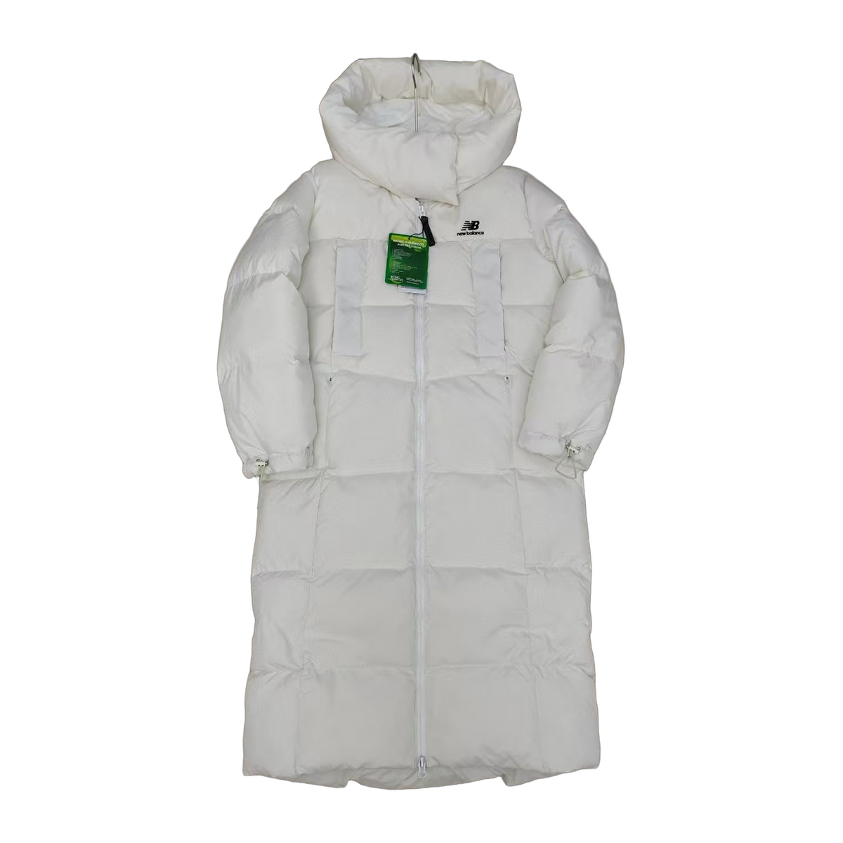 New Balance Long Hooded Puffer Coat - Off White