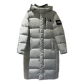 The North Face Color-Block Long Hooded Down Coat - Grey