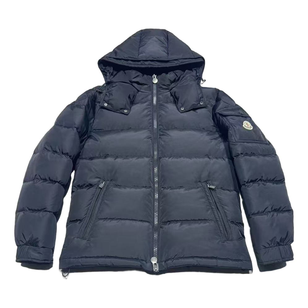 Moncler Sleeve-Pocket Hooded Down Puffer Jacket - Navy