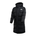 The North Face Color-Block Long Hooded Down Coat - Black
