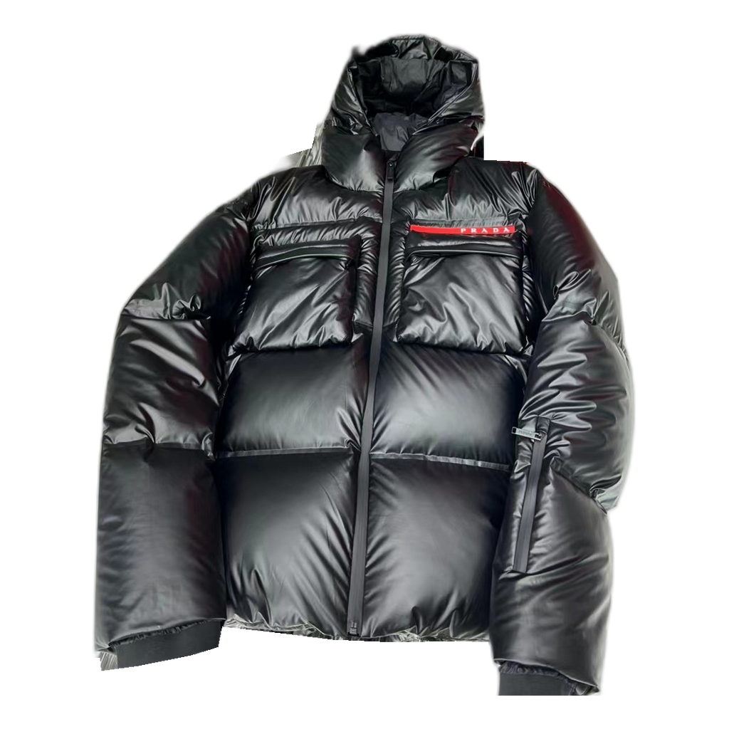 Prada Linea Rossa Hooded Puffer Jacket - Black